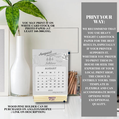 2025 Taylor Swift Desk Calendar (Instant Digital Download)