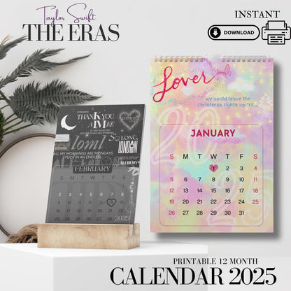 2025 Taylor Swift Desk Calendar (Instant Digital Download)