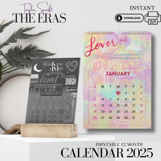 2025 Taylor Swift Desk Calendar (Instant Digital Download)