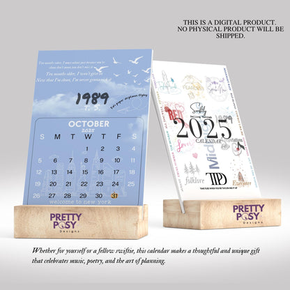 2025 Taylor Swift Desk Calendar (Instant Digital Download)