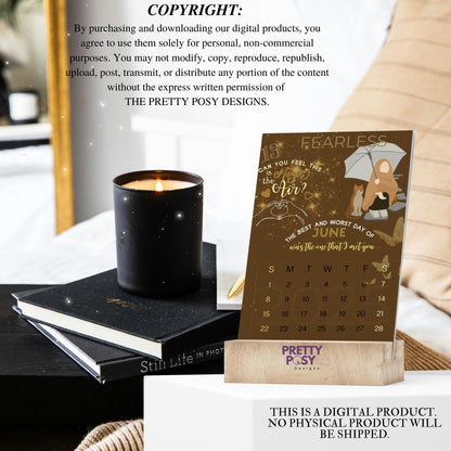 2025 Taylor Swift Desk Calendar (Instant Digital Download)