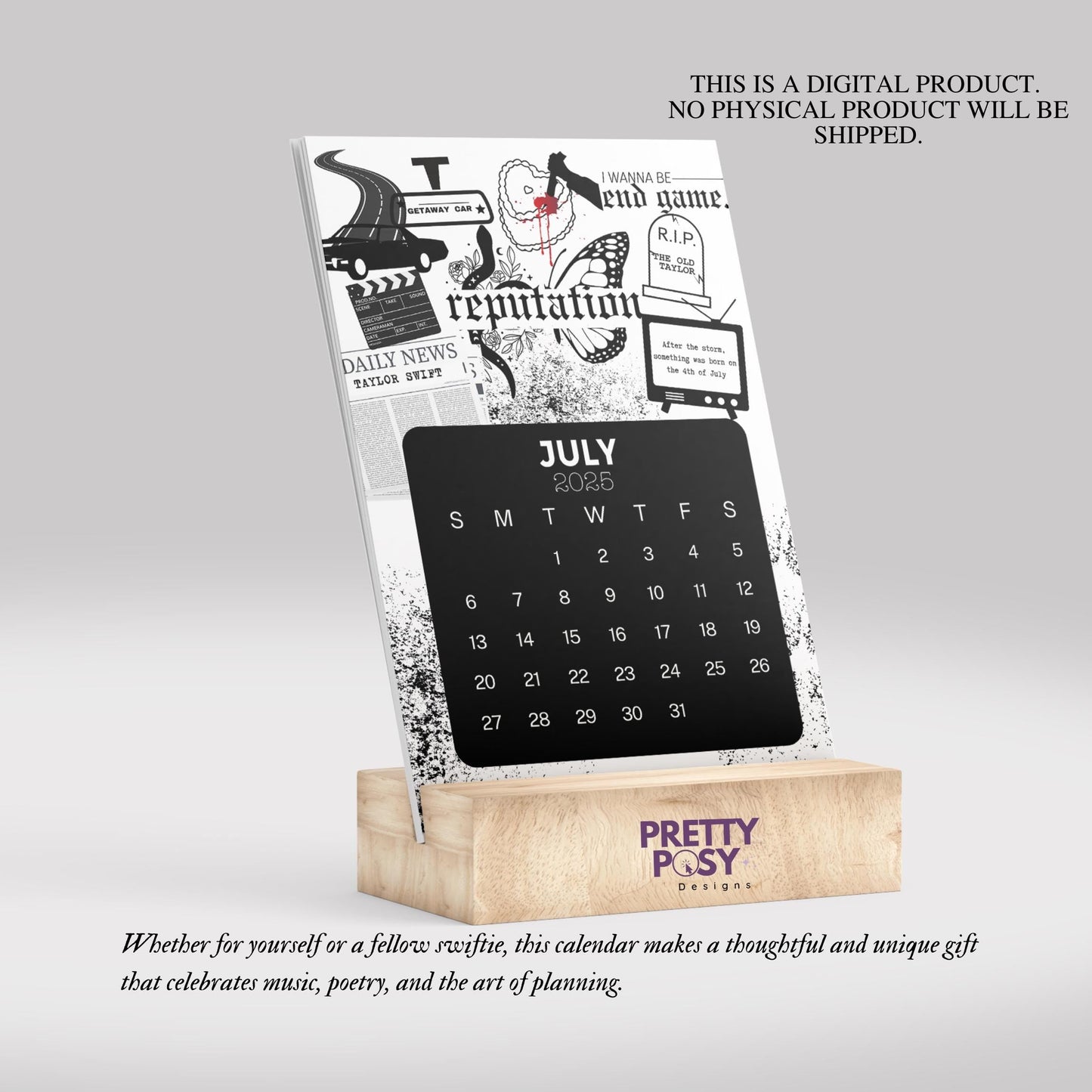 2025 Taylor Swift Desk Calendar (Instant Digital Download)